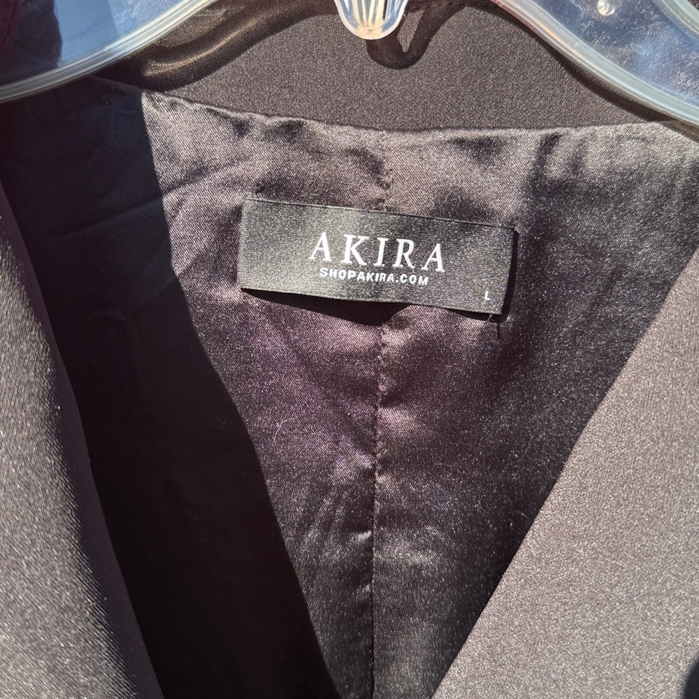 AKIRA EYELET DON OVERSIZED BLAZER lace up jacket - Picture 5 of 8